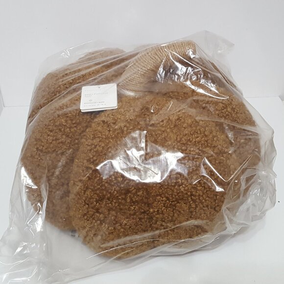 NEW RARE Large Pottery Barn Tobacco Cozy Pumpkin Pillow 9.5" diam, 14" h - Picture 5 of 5